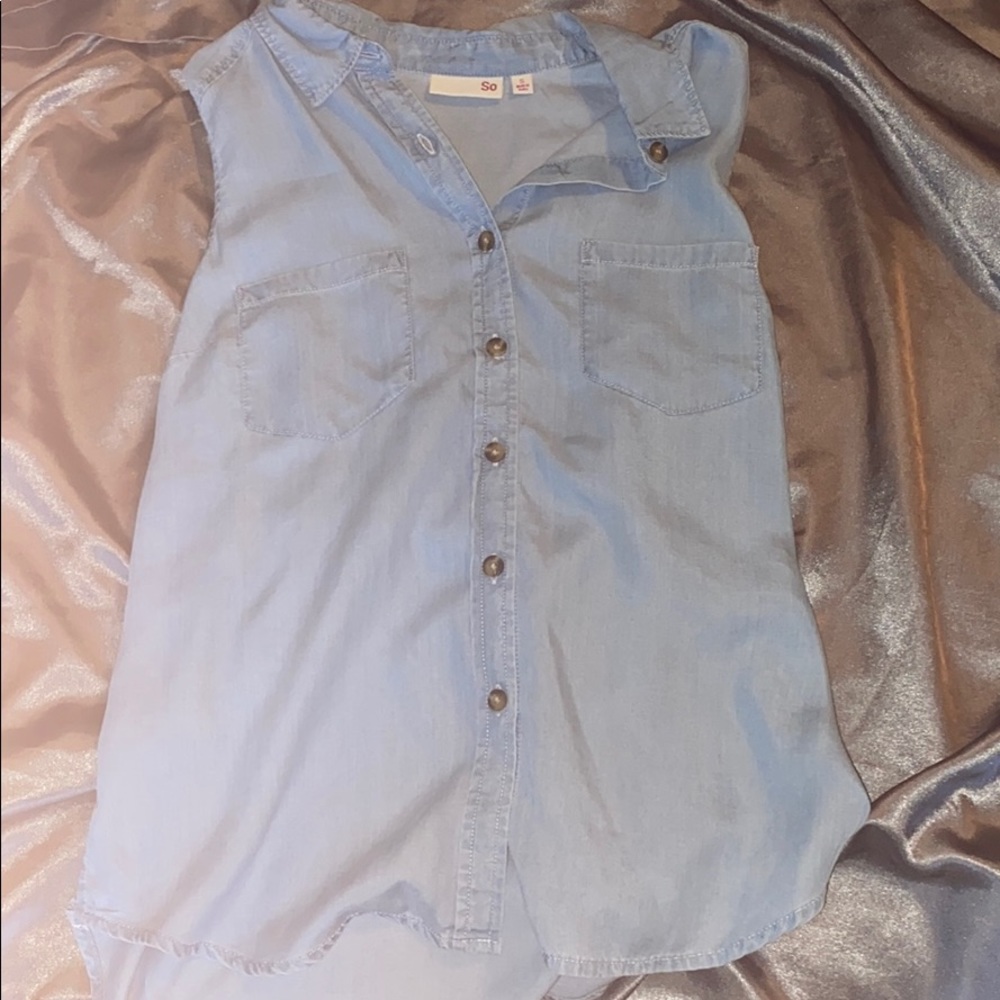 Jean looking tank for girls(small) button down